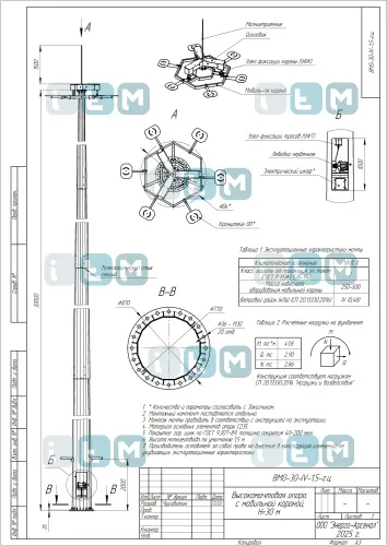 Мачта ВМО-30-660/220 (МГФ-30-М)